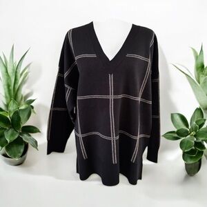 Philosophy Women’s V-Neck 3/4” Sleeves Sweater Black Size 2X Size NWT